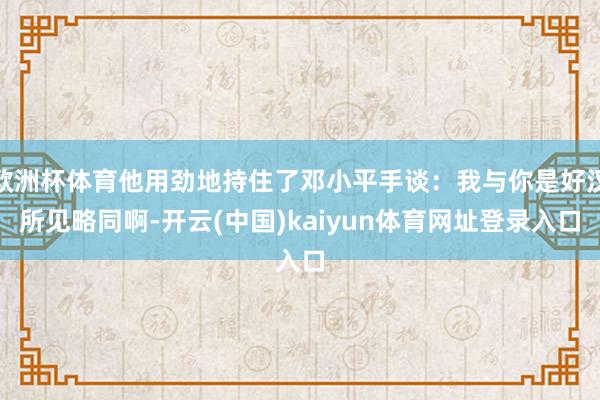 欧洲杯体育他用劲地持住了邓小平手谈：我与你是好汉所见略同啊-开云(中国)kaiyun体育网址登录入口