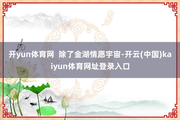 开yun体育网  除了金湖情愿宇宙-开云(中国)kaiyun体育网址登录入口