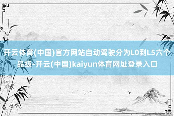 开云体育(中国)官方网站自动驾驶分为L0到L5六个品级-开云(中国)kaiyun体育网址登录入口