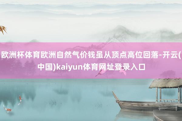 欧洲杯体育欧洲自然气价钱虽从顶点高位回落-开云(中国)kaiyun体育网址登录入口
