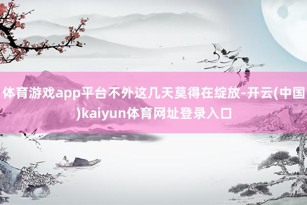 体育游戏app平台不外这几天莫得在绽放-开云(中国)kaiyun体育网址登录入口