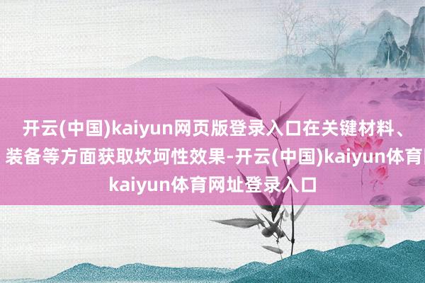 开云(中国)kaiyun网页版登录入口在关键材料、器件、软件、装备等方面获取坎坷性效果-开云(中国)kaiyun体育网址登录入口